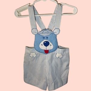 Vintage homemade baby bear overalls 6-12mo